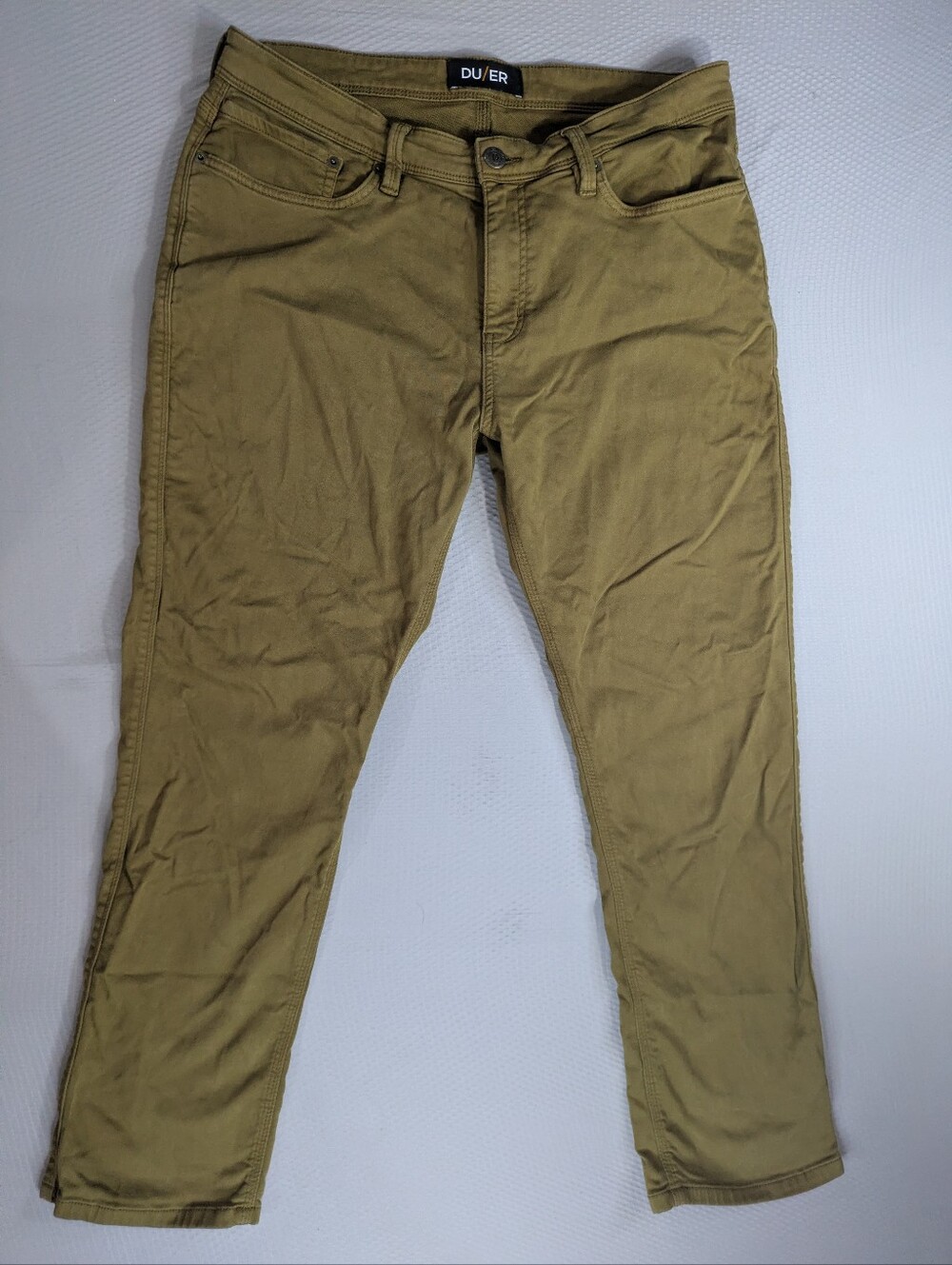 DUER N2X Relaxed Taper No Sweat Pants Mens 36x30 Brown 5-Pocket MFNR1002